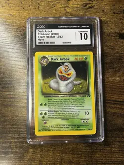 Dark Arbok 2/82 Team Rocket Holo CGC 10 GEM MINT Vintage Pokemon Tcg Card - Image 1