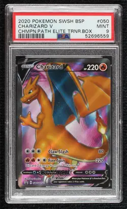 Charizard V (2020 Champions Path) Pokemon Sword & Shield Black Star PSA 9 MINT - Image 1