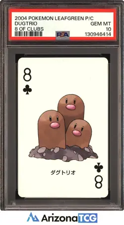 Pokemon 2004 Dugtrio 8 Of Clubs LeafGreen Playing Card Japanese GEM MINT PSA 10 - Image 1