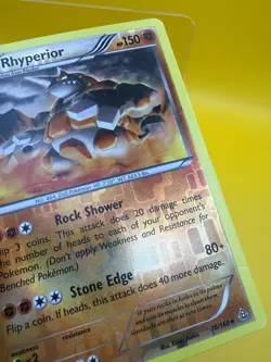 Rhyperior 76/160 XY-Primal Clash Reverse Holo Pokemon Card 2015 LP - Image 3