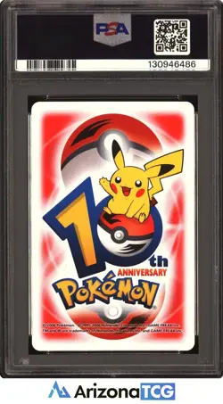 Pokemon 2006 Ledian/Ledyba RED 6 Of Clubs Pokemon 10th Annv. Playing Card PSA 9 - Image 2