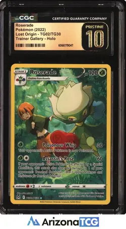 Pokemon 2022 Roserade TG02 Trainer Gallery Holo Lost Origin BLACK LABEL CGC 10 - Image 1