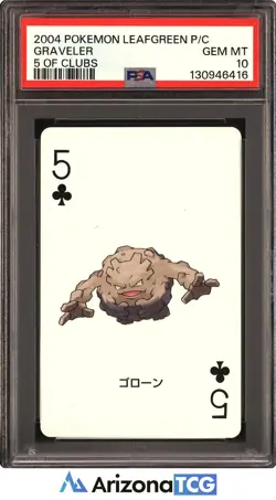 Pokemon 2004 Graveler 5 Of Clubs LeafGreen Playing Card Japanese GEM MINT PSA 10 - Image 1