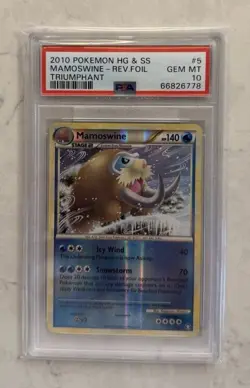 Pokemon 2010 Mamoswine 1/3 POPULATION Reverse Foil PSA 10 Gem Mint - Image 1