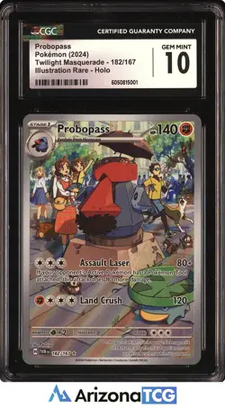 Pokemon 2024 Probopass 182/167 IR Holo Twilight Masquerade GEM MINT CGC 10 - Image 1