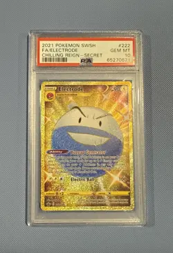 2021 Chilling Reign Full Art Secret Rare Gold Electrode 222/198 PSA 10. Pokemon - Image 1