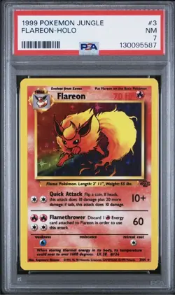 1999 Pokemon Unlimited Jungle Flareon Holo 3/64 PSA 7 NM - Freshly Graded! - Image 1