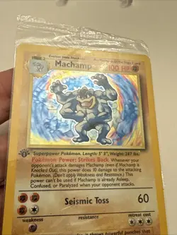 Pokemon TCG Machamp Holo Rare Card Base Set 8/102, 1st Edition, Factory Sealed - Image 2
