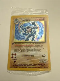 Pokemon TCG Machamp Holo Rare Card Base Set 8/102, 1st Edition, Factory Sealed - Image 4