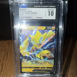 2023 Pokemon Sword & Shield Crown Zenith Zeraora #053/159 V Holo CGC 10 - Image 2