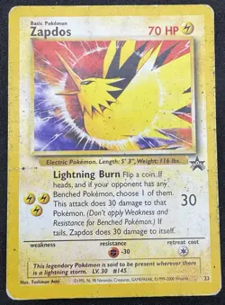 Pokemon TCG Card - Zapdos #23 WoTC Black Star Promo LP- Vintage - Image 1
