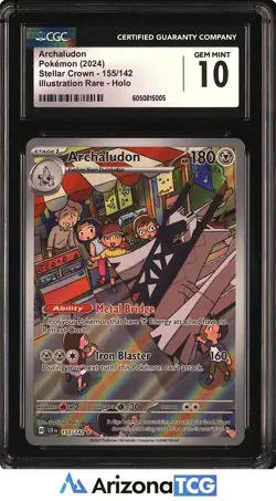 Pokemon 2024 Archaludon 155/142 Holo IR Stellar Crown GEM MINT CGC 10 - Image 1