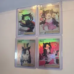 Lot of 4 Custom holo Marnie Trainer Pokemon Trading Card sleeved & top loaded - Image 2