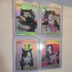 Lot of 4 Custom holo Marnie Trainer Pokemon Trading Card sleeved & top loaded - Image 3