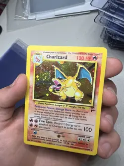 HUGE SWIRL 2000 Pokemon Game Base Set 2 II Charizard 4/130 Holo Foil Rare WOTC - Image 3