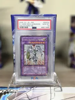 Yugioh 2006 Elemental Hero Shining Flare Wingman PSA 10 Gem Mint Collectors Tin - Image 1