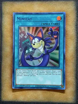 Yugioh Mimicat DLCS-EN078 Ultra Rare 1st Ed BLUE NM - Image 1