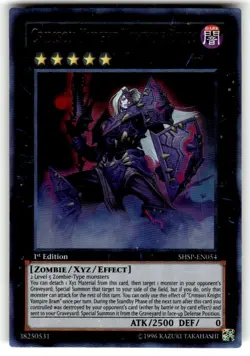 YUGIOH CRIMSON KNIGHT VAMPIRE BRAM SHSP-EN054 ULTRA 1ST ED NM - Image 1