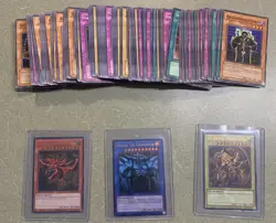 Yugioh Cards Lot + 3 Egyptian God Cards. - Image 1