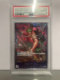 PSA 10 Zoro ST21-015 Flagship Battle 2025 Top 8 Prize ONE PIECE Card Japanese - Image 1