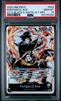 2024 ONE PIECE ST13 THREE BROTHERS #002 PORTGAS.D.ACE ALT ART PSA 10 - Image 1