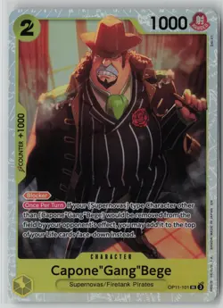 Capone"Gang"Bege (101) OP11-101 One Piece A Fist of Divine Speed Super Rare NM - Image 1