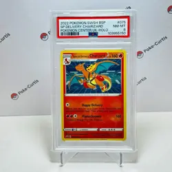 2022 POKEMON SWSH BLACK STAR PROMO #075 SPECIAL DELIVERY CHARIZARD-HOLO PSA 8 - Image 1