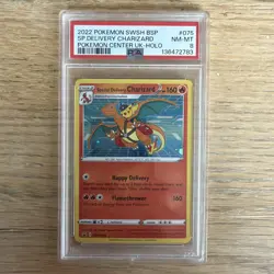 2022 POKEMON SWSH BLACK STAR PROMO #075 SPECIAL DELIVERY CHARIZARD-HOLO PSA 8 - Image 1