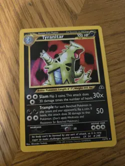 Pokemon TCG Neo Discovery: Tyranitar 12/75 Holo Rare Card - Image 1