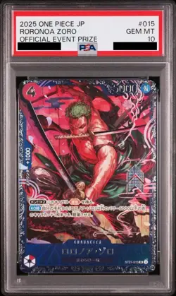 PSA 10 Zoro ST21-015 Flagship Battle 2025 Top 8 Prize ONE PIECE Card Japanese - Image 1