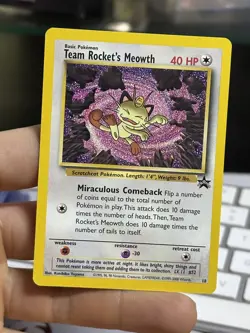 Team Rocket's Meowth 18 2000 Black Star Promo Rare WOTC Nintendo Pokemon Card - Image 3