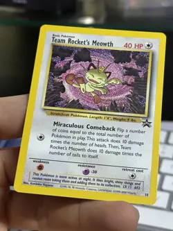 Team Rocket's Meowth 18 2000 Black Star Promo Rare WOTC Nintendo Pokemon Card - Image 5
