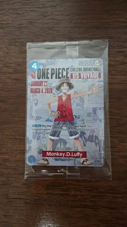 One Piece Card Game Monkey D. Luffy College Basketball Promo SEALED - Image 1