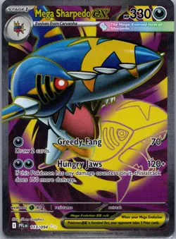Mega Sharpedo ex 113/094 Near Mint Pokemon Card - Image 1