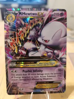 Mega M Mewtwo EX 64/162 Ultra Rare XY Breakthrough Pokemon Card 2016 Edition MP - Image 1