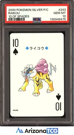 Pokemon 2000 Raikou 243 Pokemon Silver Playing Cards Japanese GEM MINT PSA 10 - Image 1