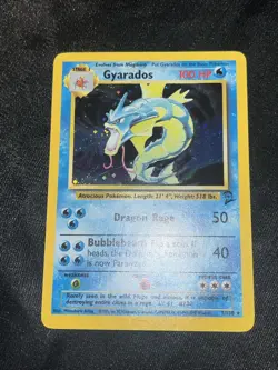 Pokemon TCG Gyarados Base Set 2 Holo Unlimited Rare Card 7/130 LP Condition - Image 1