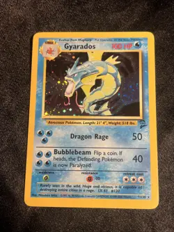 Pokemon TCG Gyarados Base Set 2 Holo Unlimited Rare Card 7/130 LP Condition - Image 2