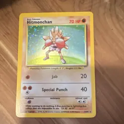 Pokemon Hitmonchan Holo Rare 7/102 Base Set WOTC Vintage 1999 English Card - Image 1