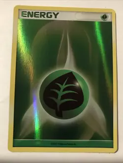 Pokemon TCG Grass Energy Holo Card 2007 - Image 1