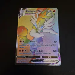 Cinderace VMAX (Rainbow Rare Secret) 194/192 Swsh02: Rebel Clash Holo Card - Image 1