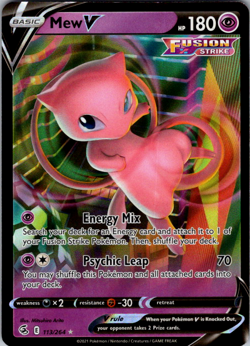 Mew V - 113/264 - Pokemon Fusion Strike Sword & Shield Ultra Rare Card NM - Image 1