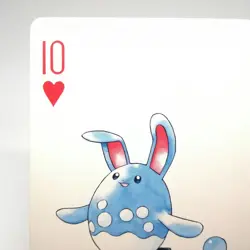 Azumarill 10 Heart Pokemon Sapphire Playing Cards BACK Kyogre 2003 Nintendo - Image 2