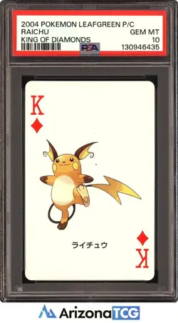 Pokemon 2004 Raichu King of Diamonds LeafGreen Playing Cards Japanese PSA 10 - Image 1