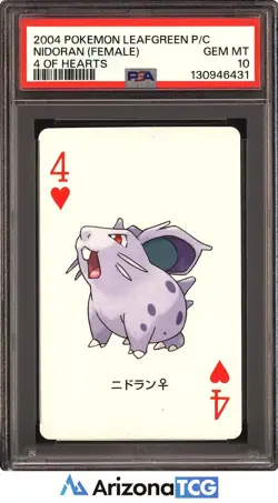 Pokemon 2004 Nidoran Female 4 Hearts LeafGreen Playing Card Japanese PSA 10 - Image 1