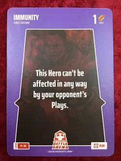 BO JACKSON BATTLE ARENA CARD ~ "IMMUNITY ~ 1 COST ~ #PL-98 - Image 1