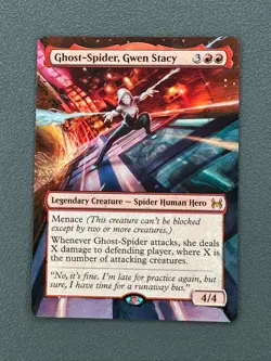 Ghost-Spider, Gwen Stacy MTG Marvels Spider-Man Eternal Hand Painted Altered Art - Image 1
