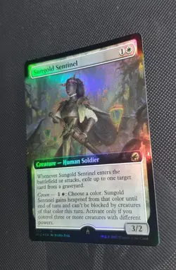 MTG *FOIL EXTENDED ART* Innistrad:Midnight Hunt Rare SUNGOLD SENTINEL NM - Image 1