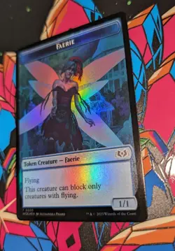 MTG *FOIL * WILDS OF ELDRAINE Token FAERIE ** FOOD #12 NM - Image 1