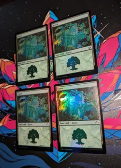 MTG 4 x *FOIL* Modern Horizons 2 FOREST #490 NM - Image 1
